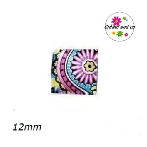 X2 cabochons carrés 12mm