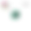 X2 cabochons chat noir fond vert/blanc rayé 12mm
