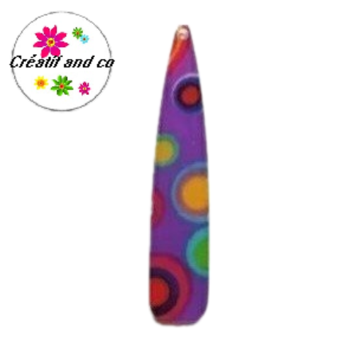 Breloque goutte mauve colorée acrylique 55mm