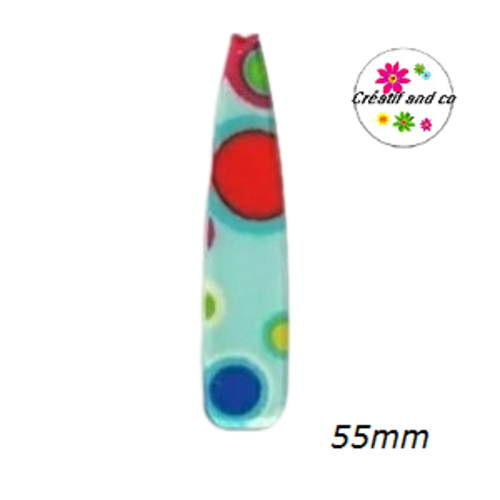 Breloque goutte bleue colorée acrylique 55mm