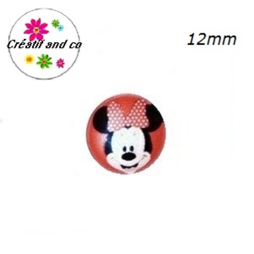X2 cabochons minnie 12mm