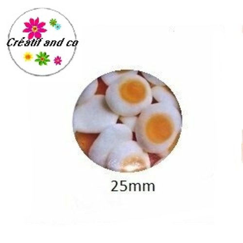 Cabochon coque métal bonbon oeuf  25mm