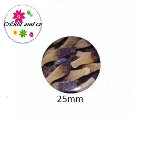 Cabochon coque métal bonbon bouteille coca  25mm