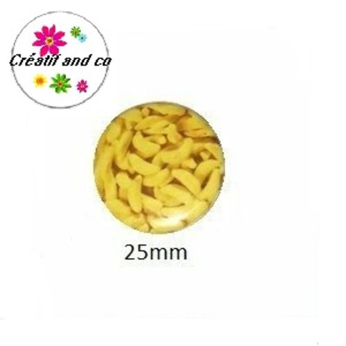 Cabochon coque métal bonbon banane  25mm