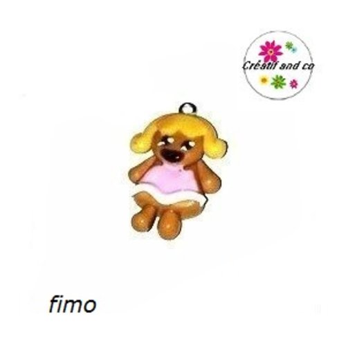 Breloque petite fille fimo
