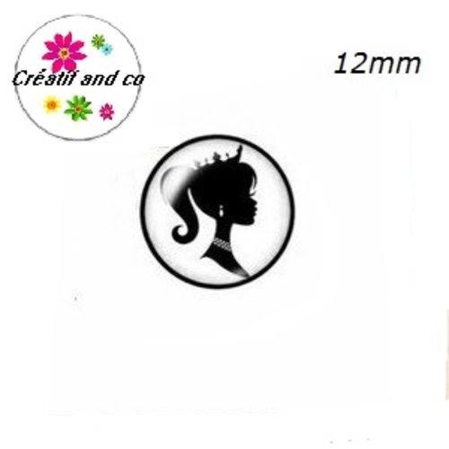 X2 cabochons femme 12mm