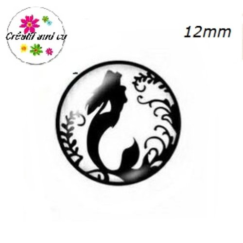 X2 cabochons sirène 12mm