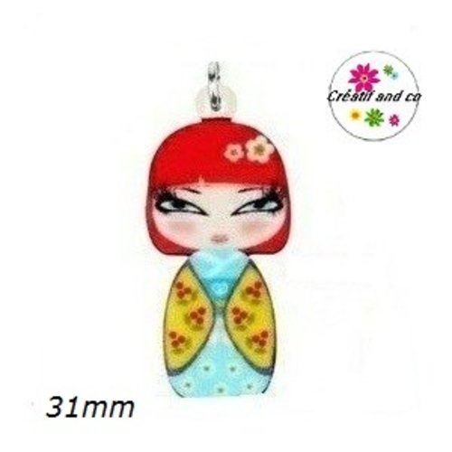 Breloque poupée chinoise  31mm