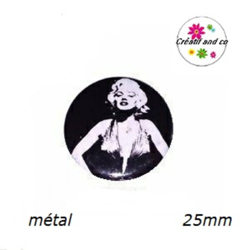Cabochon coque métal m.monroe  25mm