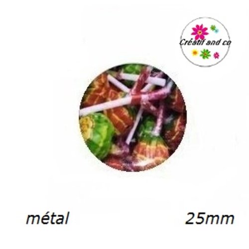 Cabochon coque métal sucette chupa  25mm
