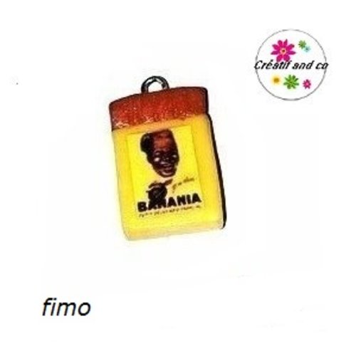 Breloque boîte chocolat en poudre fimo