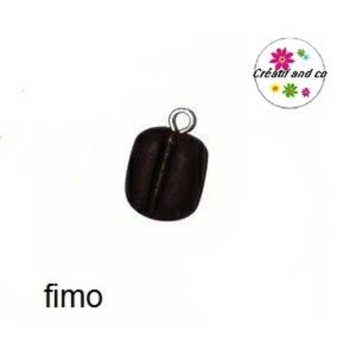 Breloque petit grain de café fimo