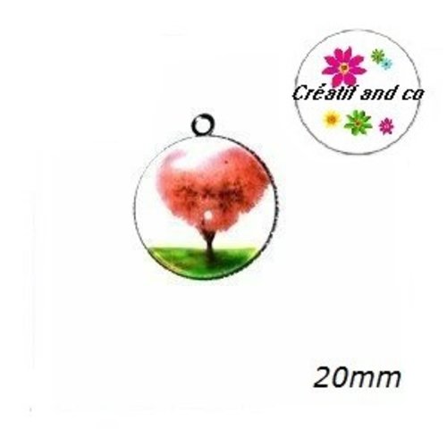 Pendentif cabochon arbre de vie  20mm