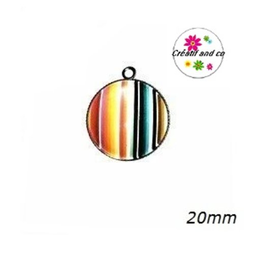 Pendentif cabochon  rayé 20mm