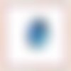 Pendentif cabochon ovale tourbillon de bleu verre 18x25mm