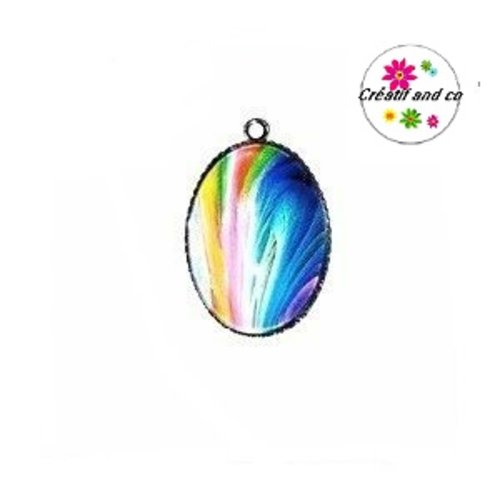 Pendentif cabochon ovale coloré 18x25mm