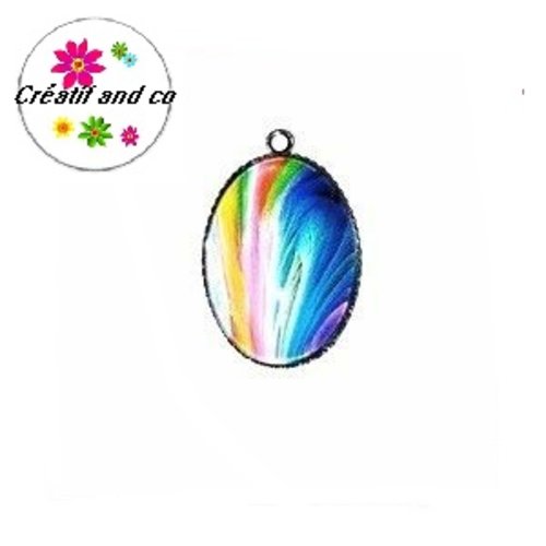 Pendentif cabochon ovale coloré 18x25mm