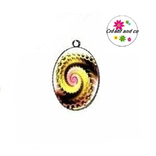 Pendentif cabochon oval tourbillon 18x25mm