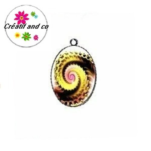 Pendentif cabochon oval tourbillon 18x25mm