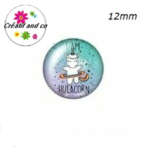 X2 cabochons licorne 12mm