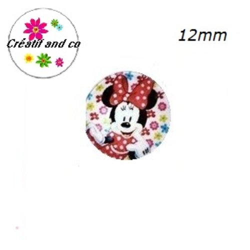 X2 cabochons minnie 12mm