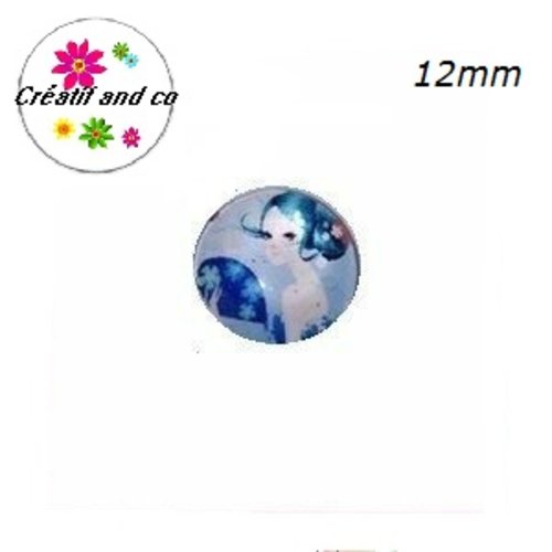 X2 cabochons femme 12mm