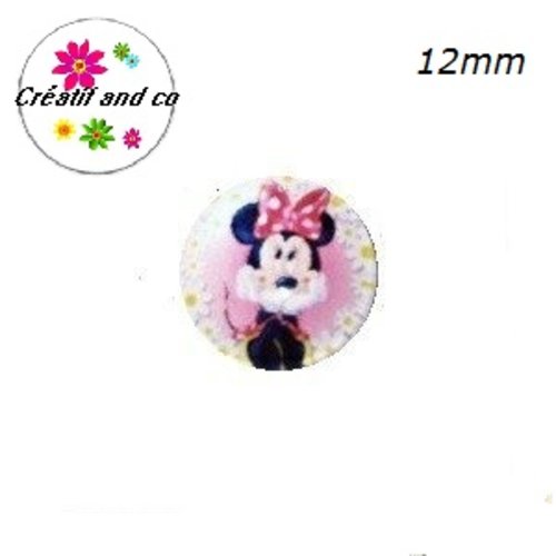 X2 cabochons minnie 12mm