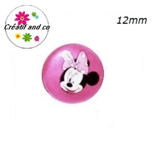 X2 cabochons minnie 12mm