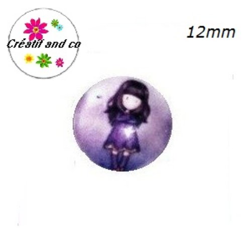 X2 cabochons gorjuss petite fille 12mm