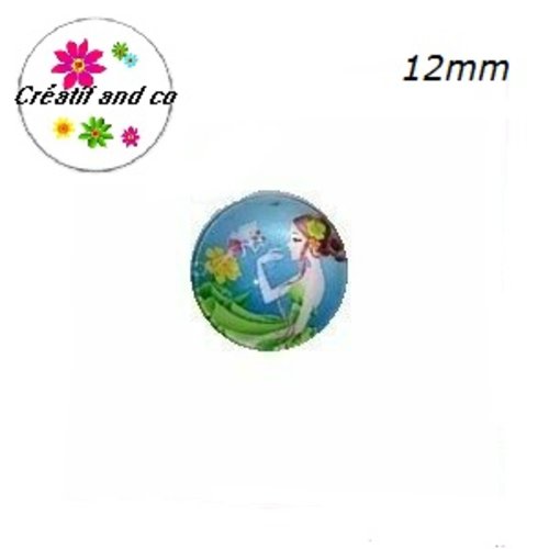 X2 cabochons femme 12mm