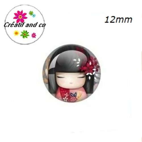 X2 cabochons kokeshi 12mm
