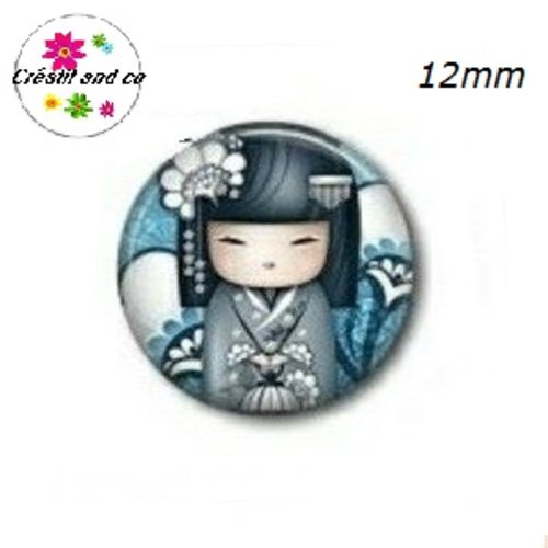 X2 cabochons kokeshi 12mm