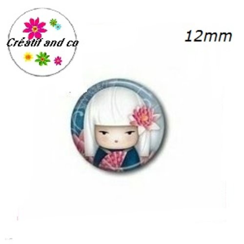 X2 cabochons kokeshi 12mm