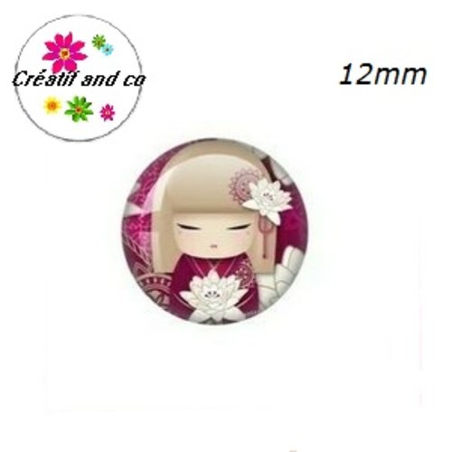 X2 cabochons kokeshi 12mm