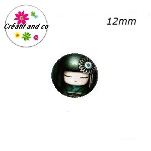 X2 cabochons kokeshi 12mm