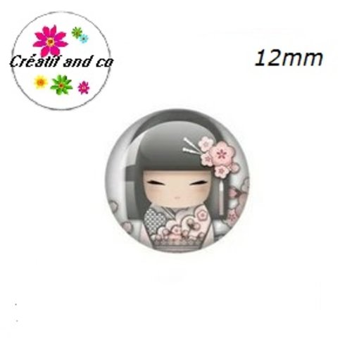 X2 cabochons kokeshi 12mm