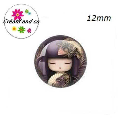 X2 cabochons kokeshi 12mm