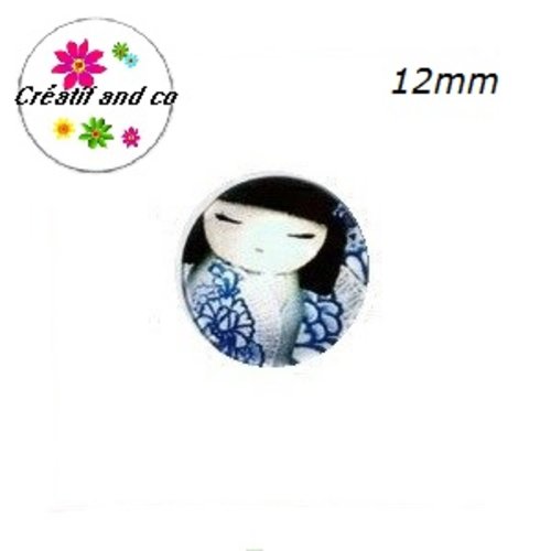 X2 cabochons kokeshi 12mm