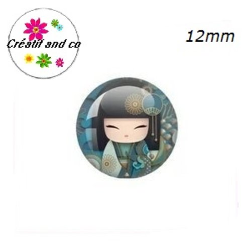 X2 cabochons kokeshi 12mm