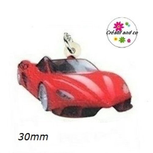 Breloque voiture ferrari rouge 30mm