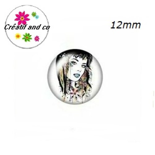 X2 cabochons indienne 12mm