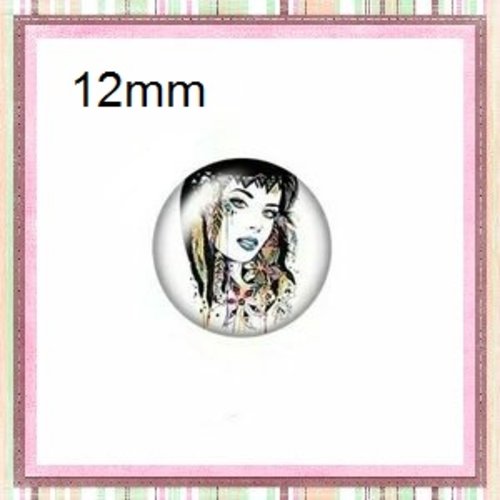 X2 cabochons indienne 12mm