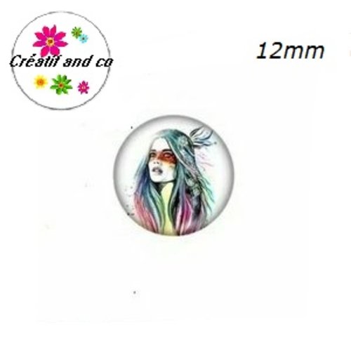 X2 cabochons indienne 12mm