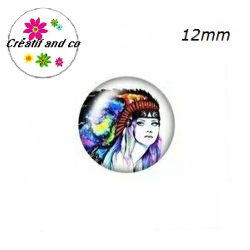 X2 cabochons indienne 12mm