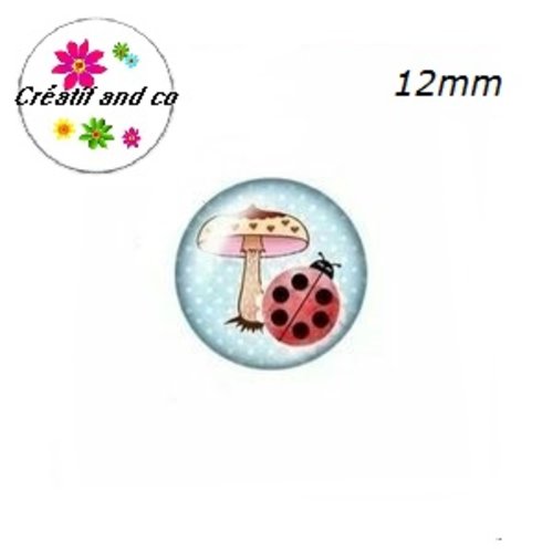 X2 cabochons coccinelle 12mm