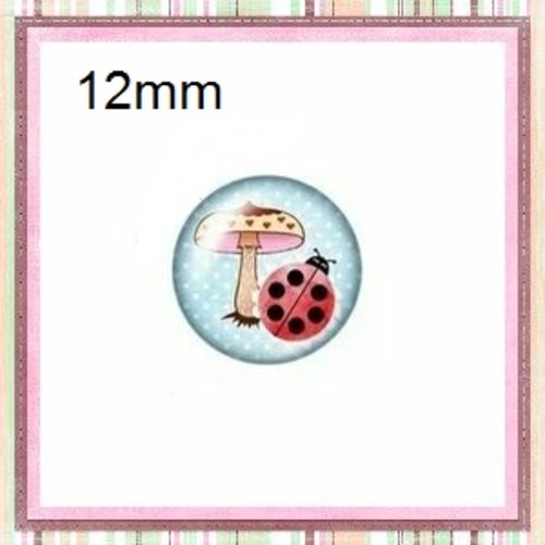 X2 cabochons coccinelle 12mm