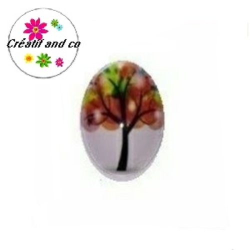 X2 cabochons ovales arbre de vie 18x25mm