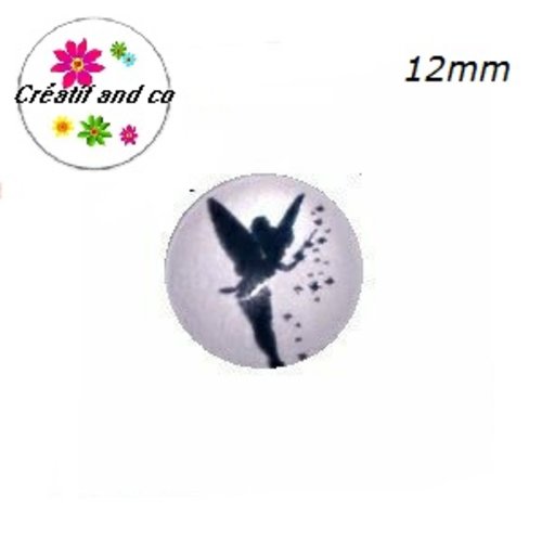 X2 cabochons fée noire 12mm