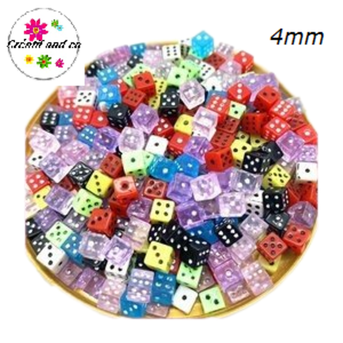 X10 perles dès mixtes couleur 4mm
