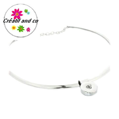 Collier rigide pendentif pour bouton pression